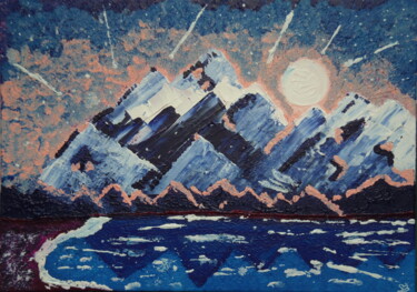 Montagnes de rêves 绘画 标题为“Montagnes de rêves” 由Stéphanie Beauvais, 原创艺术品, 丙烯 安装在木质担架架上
