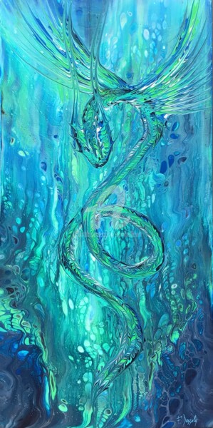 绘画 标题为“Mizuchi” 由Fabien Dessoly (Symbolic Art BZH), 原创艺术品, 丙烯 安装在木质担架架上