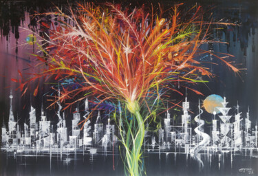 Painting titled "Parallel Life" by Tayyar Özkan, Original Artwork, Acrylic