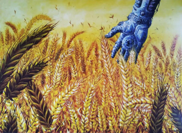 Painting titled "Field" by Tayyar Özkan, Original Artwork, Acrylic