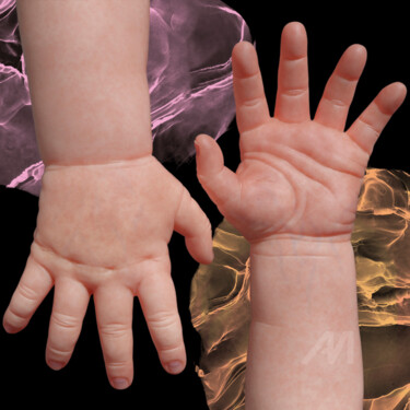 Digital Arts titled "Mãos do meu bebê" by Gabriela Radiante, Original Artwork, 3D Modeling