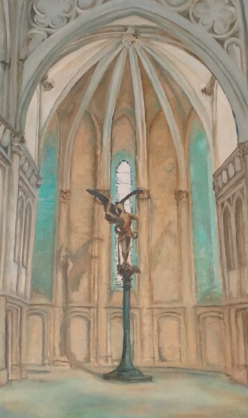 "Statue in the church" başlıklı Tablo Nadezhda Gellmundova tarafından, Orijinal sanat, Petrol Diğer sert panel üzerine monte…