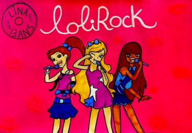 Lolipop Girls ( Happy Birthday 🎂 Lina 13 yo) 绘画 标题为“Lolipop Girls ( Hap…” 由Evangelina, 原创艺术品, 丙烯