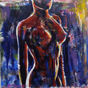 绘画 标题为“Naked in the dark” 由Mehdi Fahraji, 原创艺术品, 丙烯 安装在木质担架架上