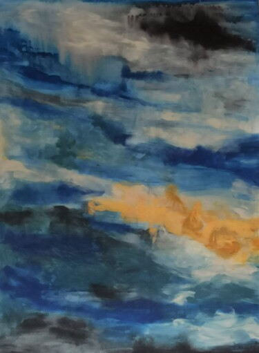 Peinture intitulée "Golden Mind" par Christiane Arques, Œuvre d'art originale, Huile Monté sur Châssis en bois