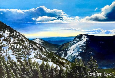 Peinture intitulée "Arrière pays grasso…" par Sandra Llorca, Œuvre d'art originale, Huile Monté sur Châssis en bois