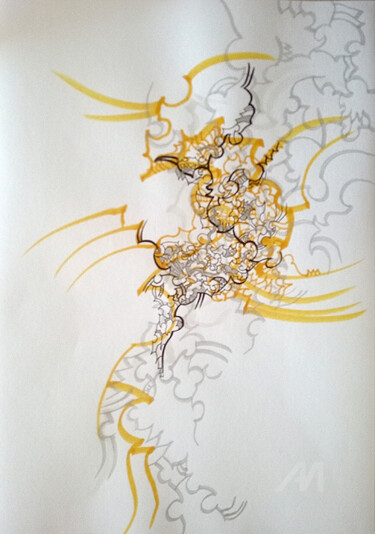 图画 标题为“calligraphie 24” 由Céline Dudoret, 原创艺术品, 中性笔