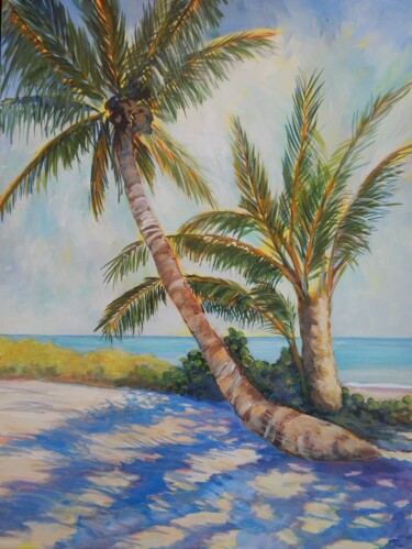 Painting titled "A Sunny Place" by Joy Parks Coats, Original Artwork, Acrylic Mounted on Wood Stretcher frame