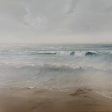 Painting titled "seascape" by Andrea Muceku, Original Artwork, Oil