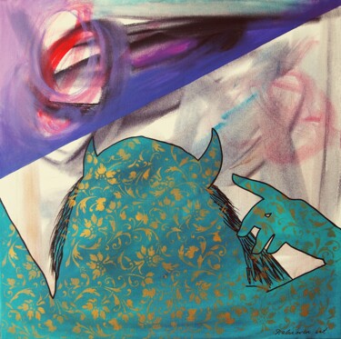 绘画 标题为“Bad day.” 由Daheaven Art, 原创艺术品, 油 安装在木质担架架上