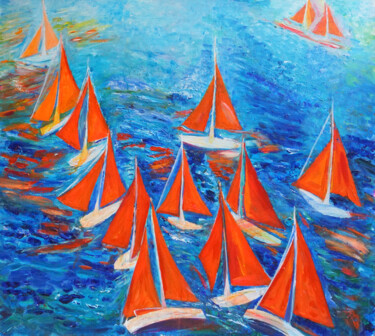 Painting titled "Красная дорожка" by Tatiana Kuzmina, Original Artwork, Acrylic