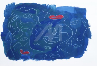 绘画 标题为“Rouge baiser” 由Gilles Larbi, 原创艺术品, 彩画