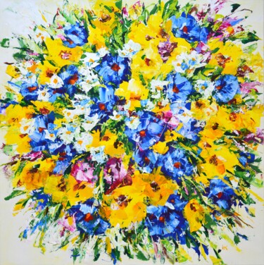绘画 标题为“Flowers. Summer” 由Iryna Kastsova, 原创艺术品, 丙烯 安装在木质担架架上