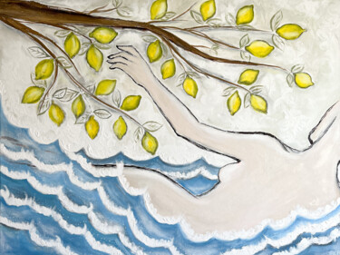 绘画 标题为“Scent of Lemon Bree…” 由Kristina Mallen, 原创艺术品, 油 安装在木板上