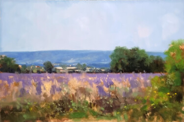 Peinture intitulée "Lavandes Haute-Prov…" par Pascal Giroud, Œuvre d'art originale, Huile