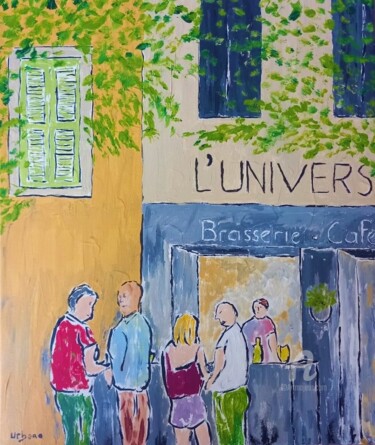 Painting titled "L' Univers" by Roberto Urbano, Original Artwork, Acrylic Mounted on Wood Stretcher frame