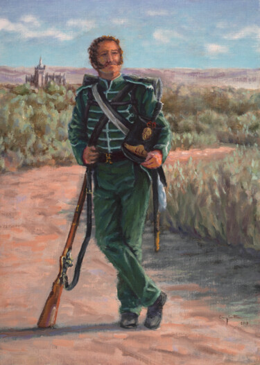 Tirador de la Leal Legión Lusitana Peinture intitulée "Tirador de la Leal…" par Eduardo Carpintero García, Œuvre d'art originale, Huile