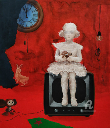 图画 标题为“Awaiting a Stopped…” 由Tatia Bakuradze, 原创艺术品, 墨