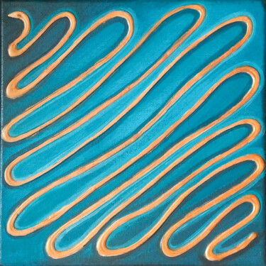 绘画 标题为“"Golden snake"” 由Liatriz, 原创艺术品, 丙烯 安装在木质担架架上