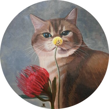 Painting titled "Mister Mr Mr" by Elizaveta Zakharova, Original Artwork, Acrylic Mounted on Wood Panel
