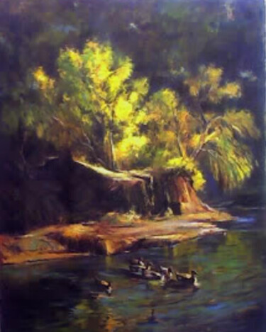 "The Northern Pond" başlıklı Tablo Mehdi Fahraji tarafından, Orijinal sanat, Petrol