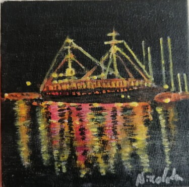 绘画 标题为“Navire au port de n…” 由Dochka Docheva, 原创艺术品, 丙烯