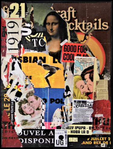 Collages intitulée "Plongeon" par Podkol, Œuvre d'art originale, Collages