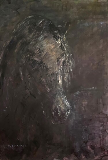 「cheval」というタイトルの絵画 Nathalie Grangeによって, オリジナルのアートワーク, アクリル