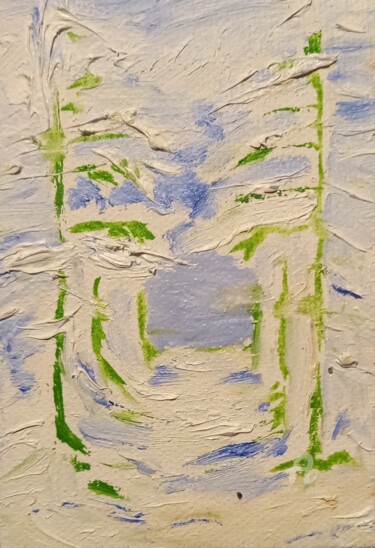Painting titled "Sous la neige à Mon…" by Roberto Urbano, Original Artwork, Oil Mounted on Wood Stretcher frame