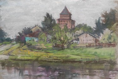 Картина под названием "Rainy day in Kolomna" - Maria Iakovleva, Подлинное произведение искусства, Пастель
