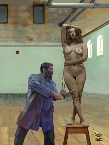 Painting titled "Omaggio a Wes Ander…" by Francesco Dezio, Original Artwork, Digital Painting