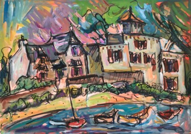 Peinture intitulée "Saint-Pierre Quiber…" par Jean-François Groisy, Œuvre d'art originale, Gouache