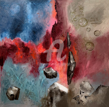 绘画 标题为“Kamień i purpura” 由Anna Lupa-Suchy, 原创艺术品, 油