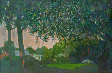 Painting titled "Сумерки" by Andrei Zhevakin, Original Artwork, Oil