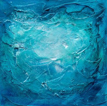 Malerei mit dem Titel "Brandung * Surf" von Jutta Blühberger, Original-Kunstwerk, Pigmente