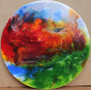 Осенний лес Painting titled "Осенний лес" by Tetiana Hliadchenko, Original Artwork, Enamel