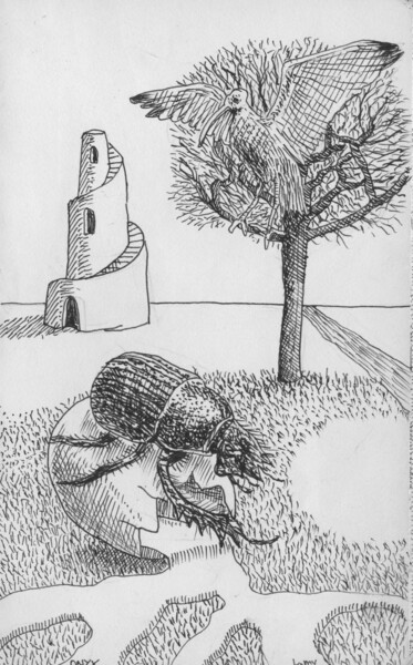 图画 标题为“Escarabajo” 由Miguel Rojas, 原创艺术品, 墨