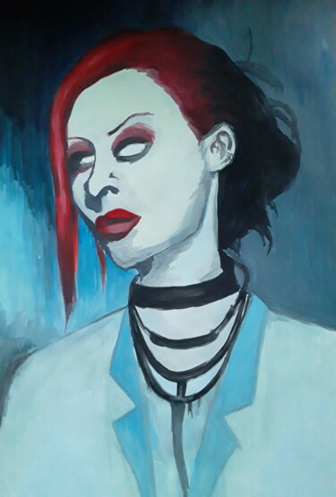 Schilderij getiteld "Hellen Borg" door Ivan Skripel, Origineel Kunstwerk, Gouache