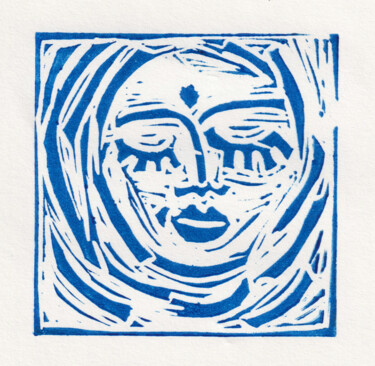 印花与版画 标题为“Lovergirl” 由Cara Cahusac, 原创艺术品, Linocuts