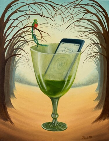 Malerei mit dem Titel "Away from the hustl…" von Elena Artgent, Original-Kunstwerk, Öl Auf Keilrahmen aus Holz montiert