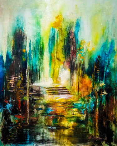 Painting titled "Malm 4" by Malm, Original Artwork, Acrylic Mounted on Wood Stretcher frame