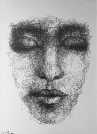제목이 "Silence"인 그림 Hugo Bartoli로, 원작, 숯