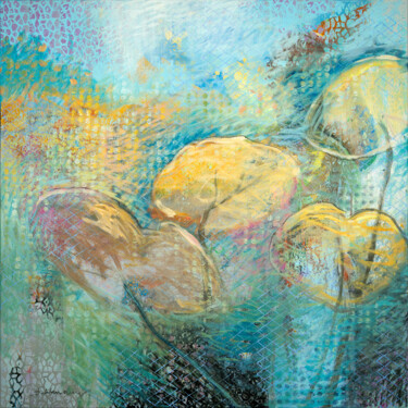Seerosen | Gemälde Acryl, Kohle, Kreide, Lack auf Leinwand Peinture intitulée "Seerosen | Gemälde…" par Uwe Fehrmann, Œuvre d'art originale, Acrylique Monté sur Châssis en bois