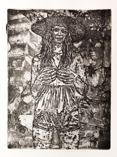 Printmaking titled "Les mains glissent…" by Bergstrasser Laurent, Original Artwork, Etching Mounted on artwork_cat.