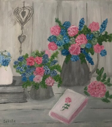 Peinture intitulée "Les fleurs" par Soisic, Œuvre d'art originale, Acrylique