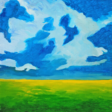 Painting titled "Landscape #1" by Oberlin The Artist, Original Artwork, Oil