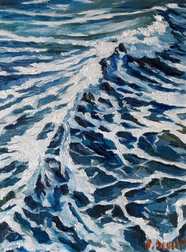 Peinture intitulée "la vague" par Pascal Brachet, Œuvre d'art originale, Huile