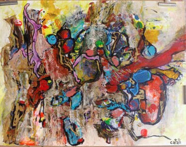 Peinture intitulée "Festa" par Catali, Œuvre d'art originale, Encre