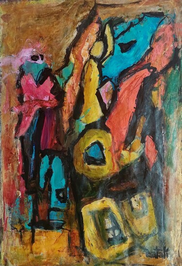 Peinture intitulée "Frog" par Catali, Œuvre d'art originale, Encre