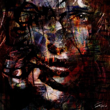 Painting titled "Black arrow" by Pierre Olié, Original Artwork, Lithography